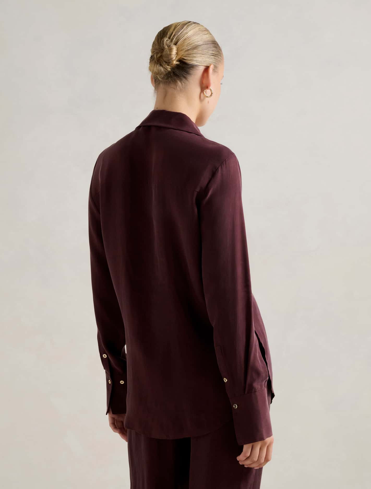 Bonnie Cupro Shirt Elderberry Co-ord