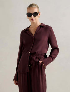 Bonnie Cupro Shirt Elderberry Co-ord