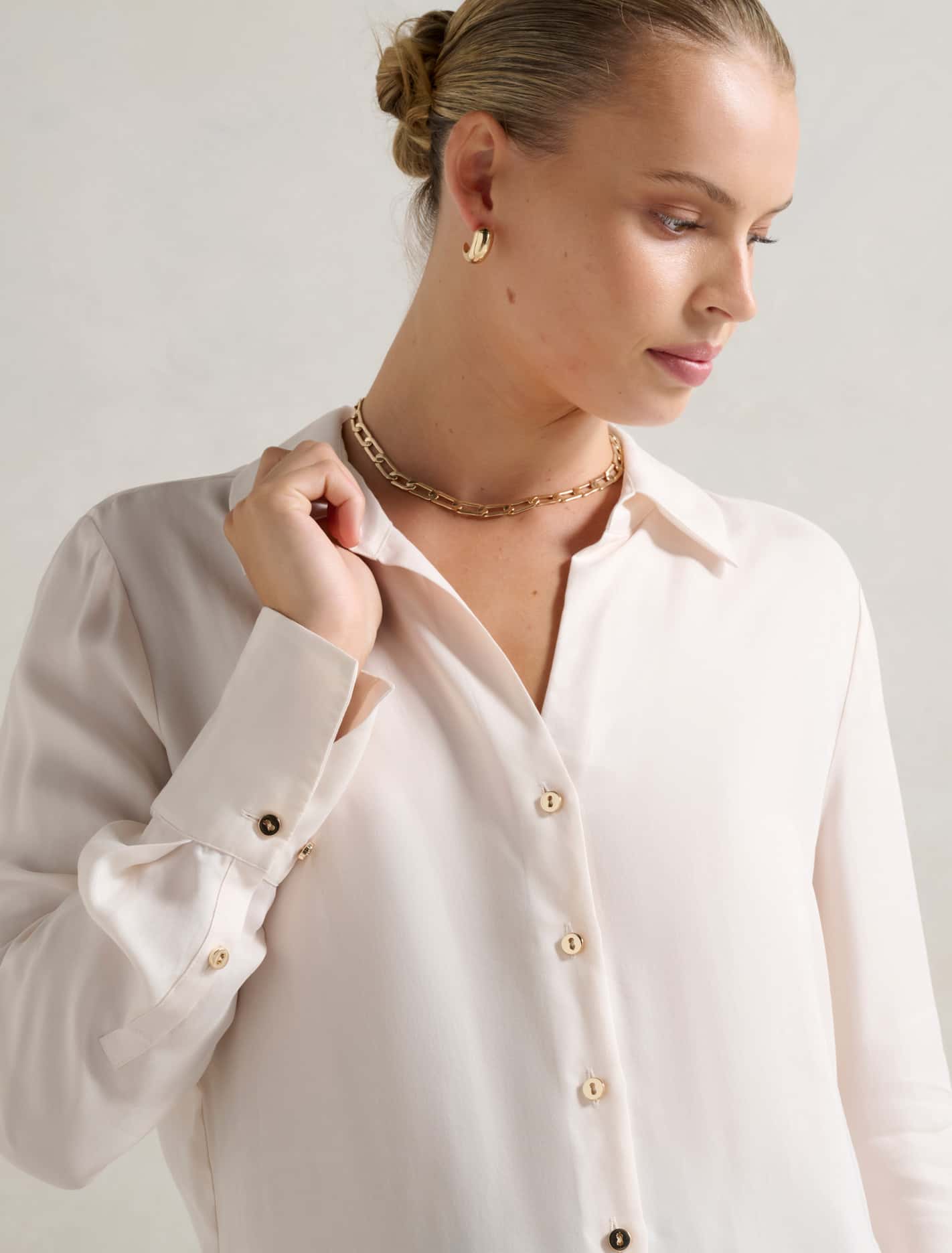 Bonnie Cupro Shirt Bone