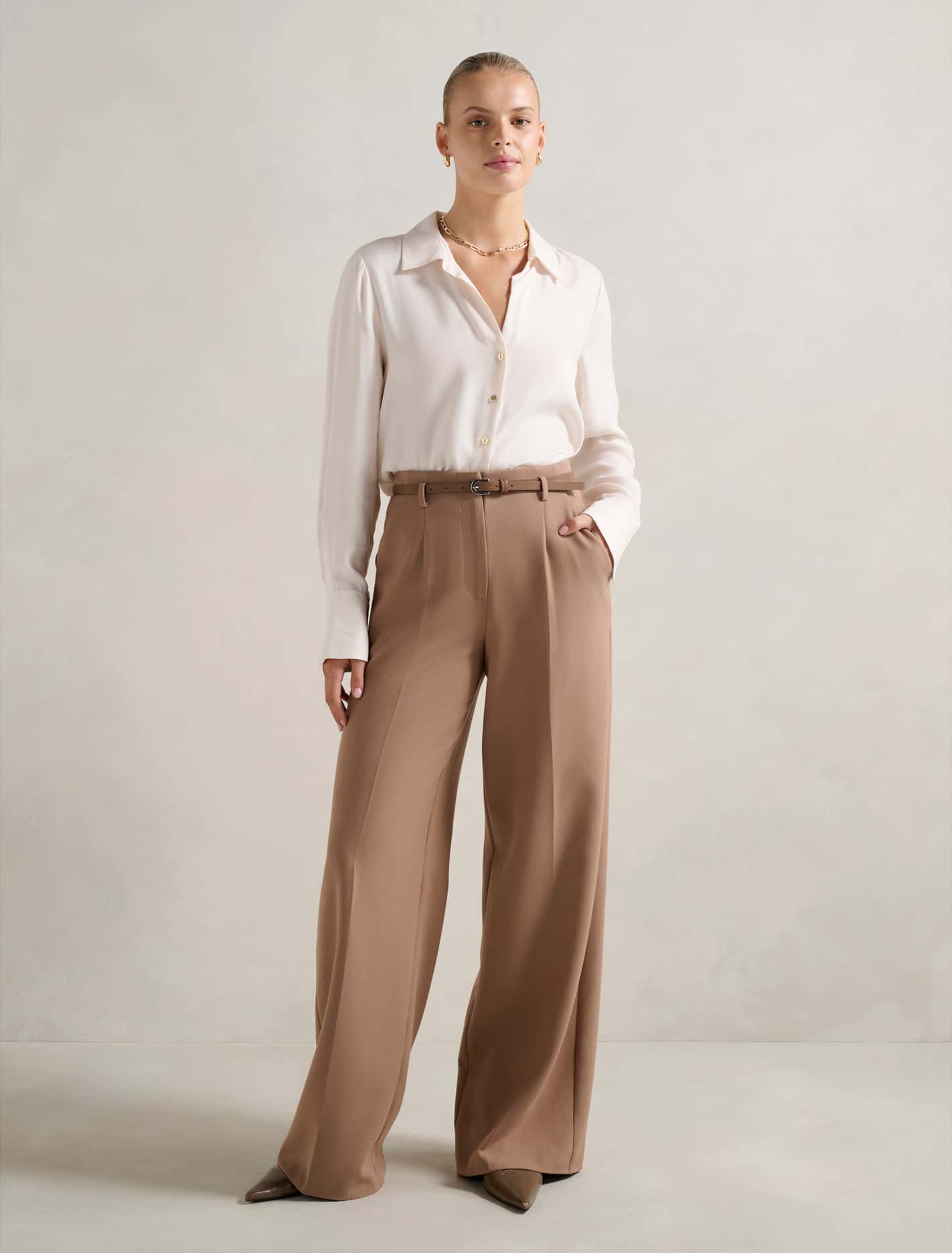 Bonnie Cupro Shirt Bone