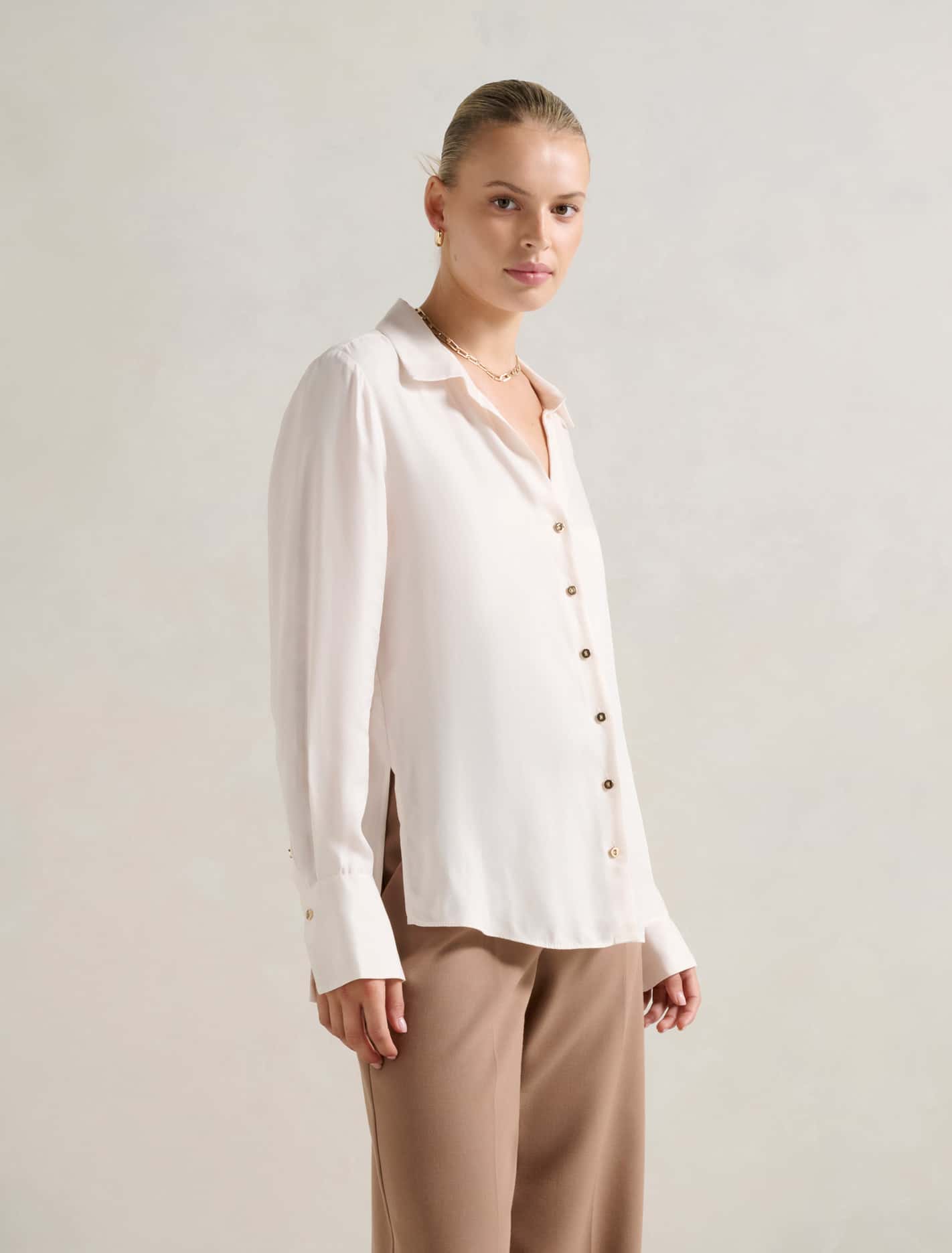 Bonnie Cupro Shirt Bone