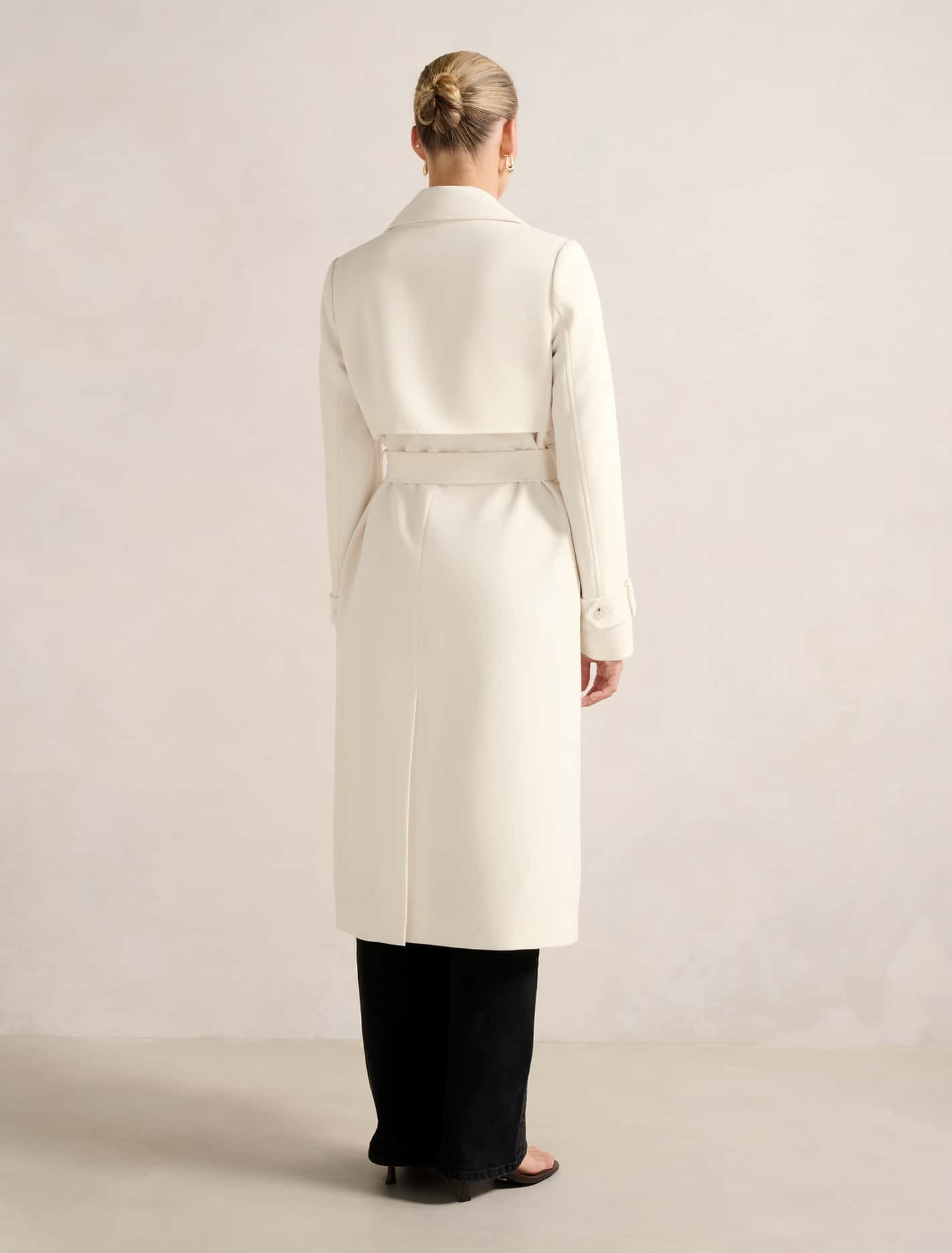 Lydia Crepe Trench Winter White