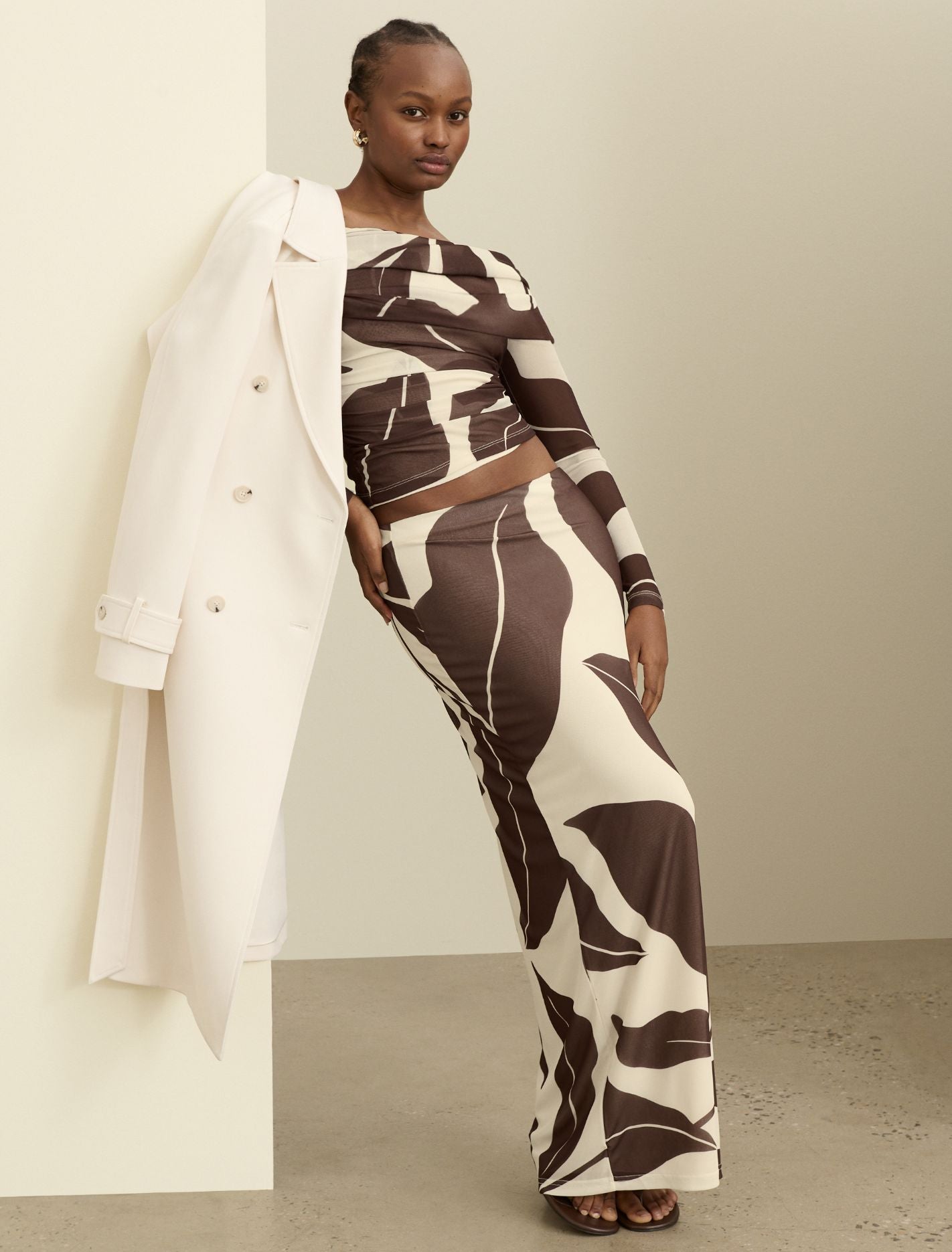 Lydia Crepe Trench Winter White