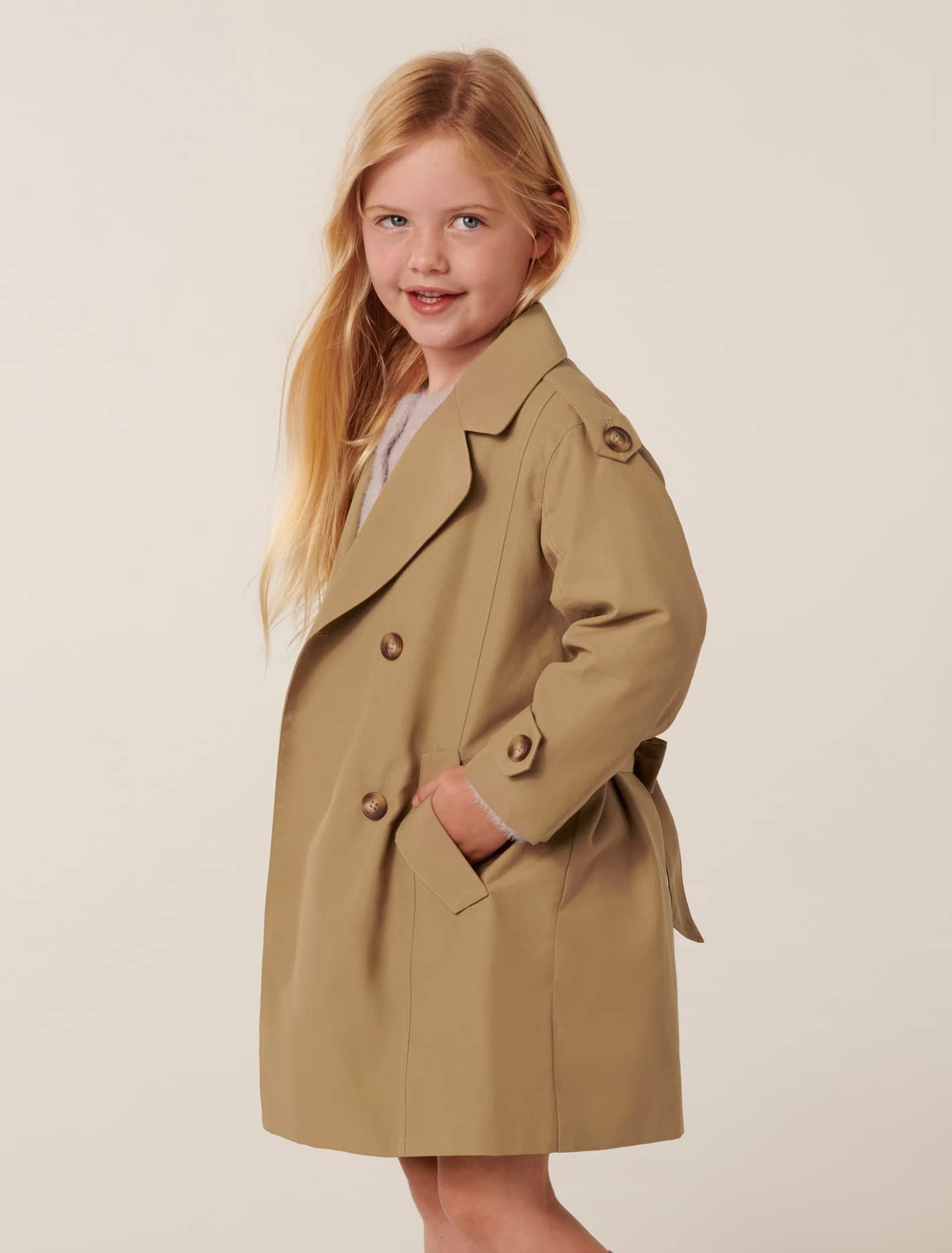 Ilaria Girls Trench French Taupe