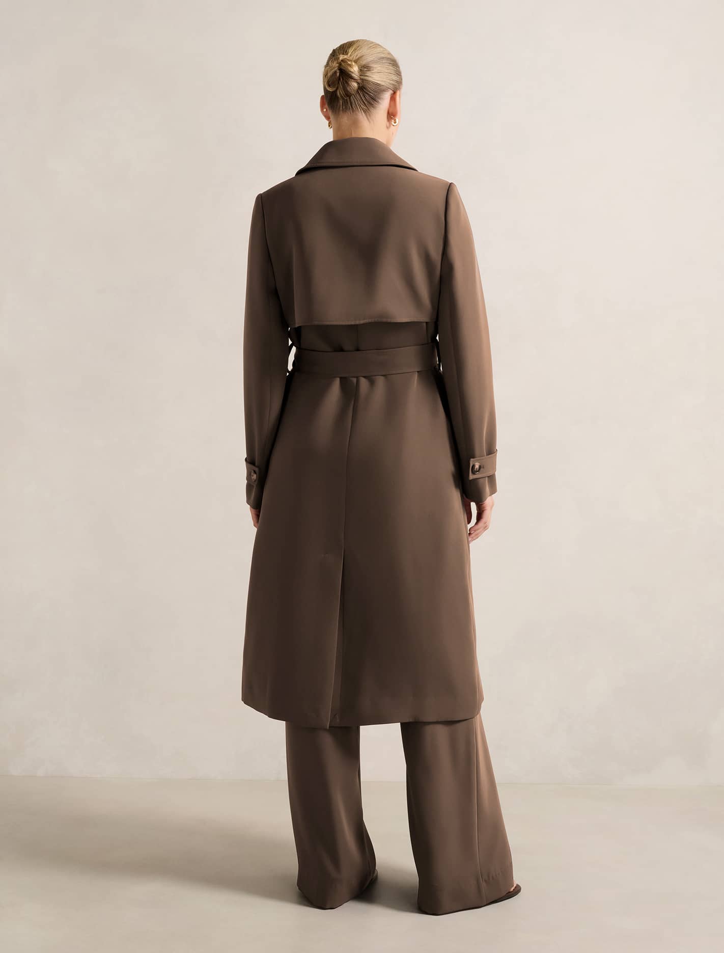Delilah Soft Trench Coat Chocolate