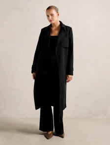 Delilah Soft Trench Coat Black