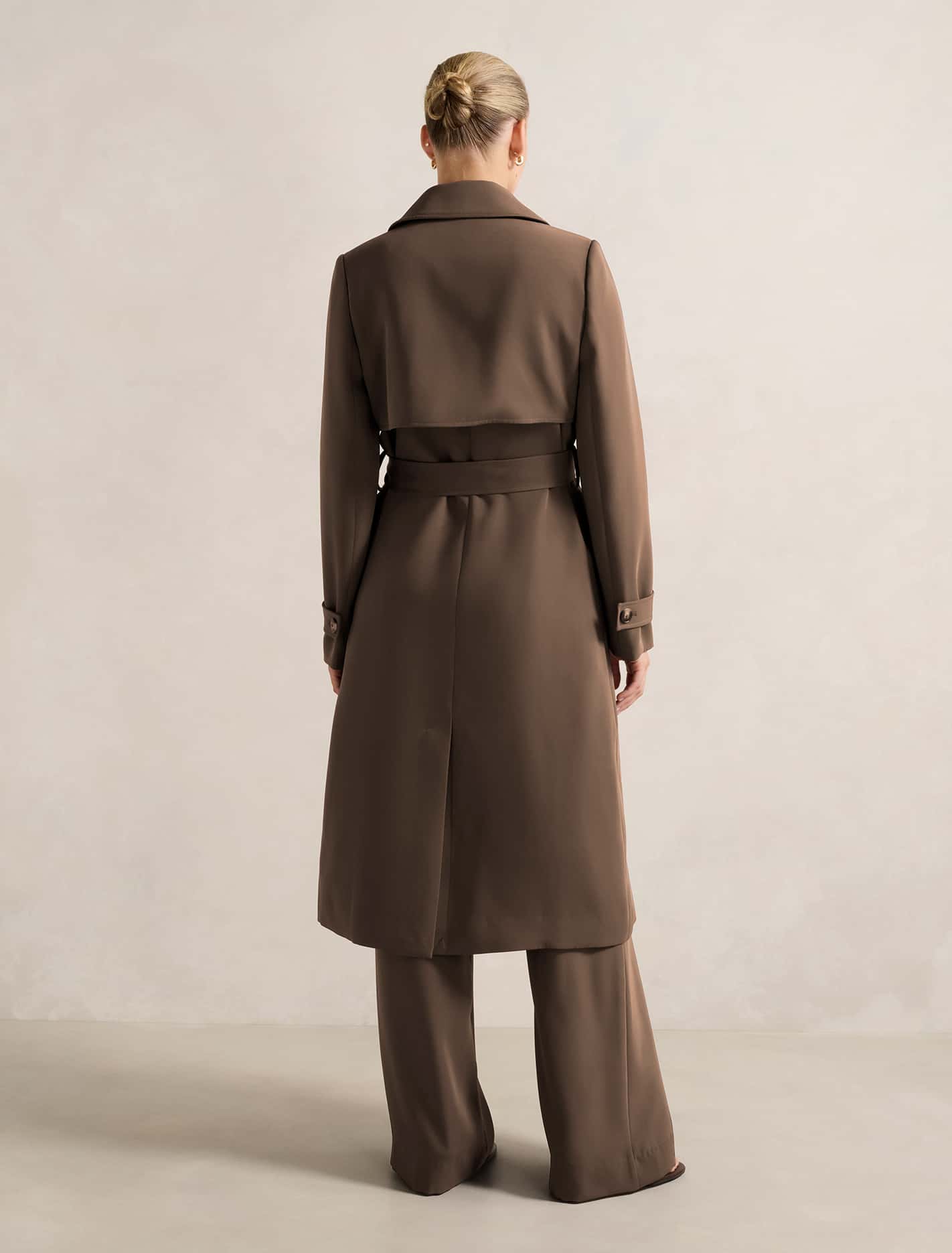 Delilah Soft Trench Coat Chocolate Set