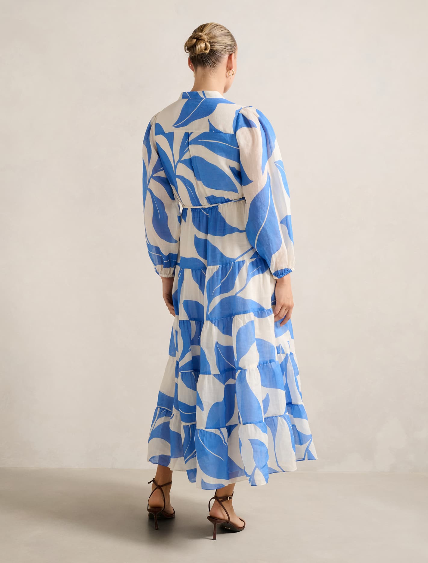 Adeline Tiered Midi Dress Blue Liston