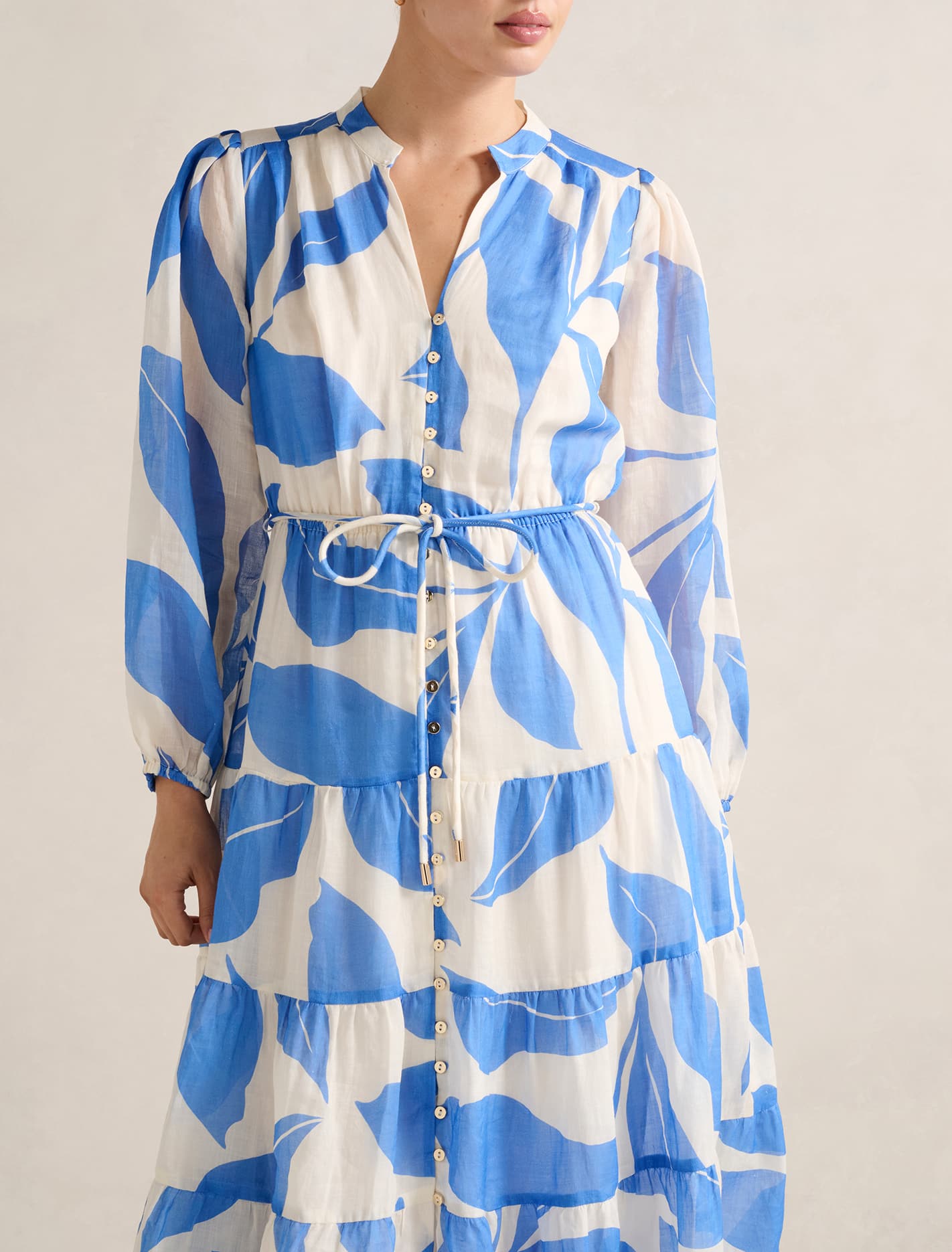 Adeline Tiered Midi Dress Blue Liston