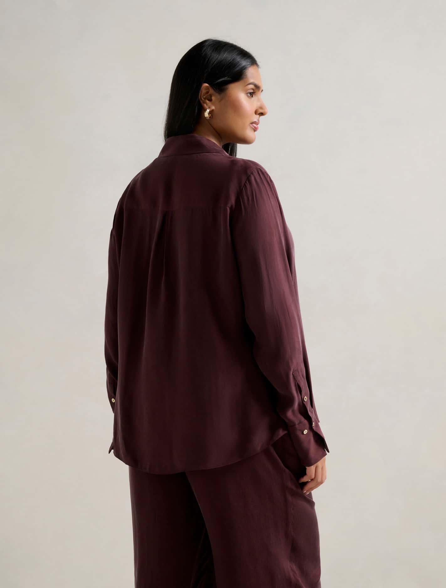 Bonnie Curve Cupro Shirt Elderberry Co-ord