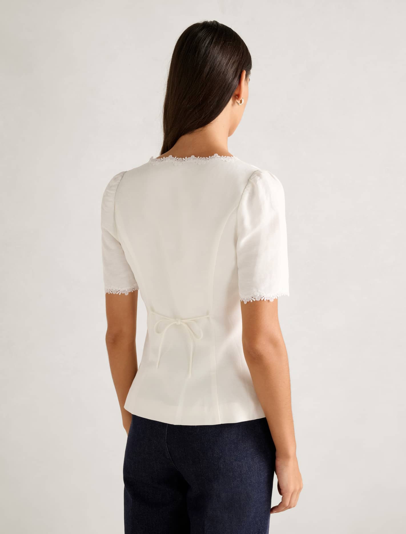 Thea Tailored Top Porcelain