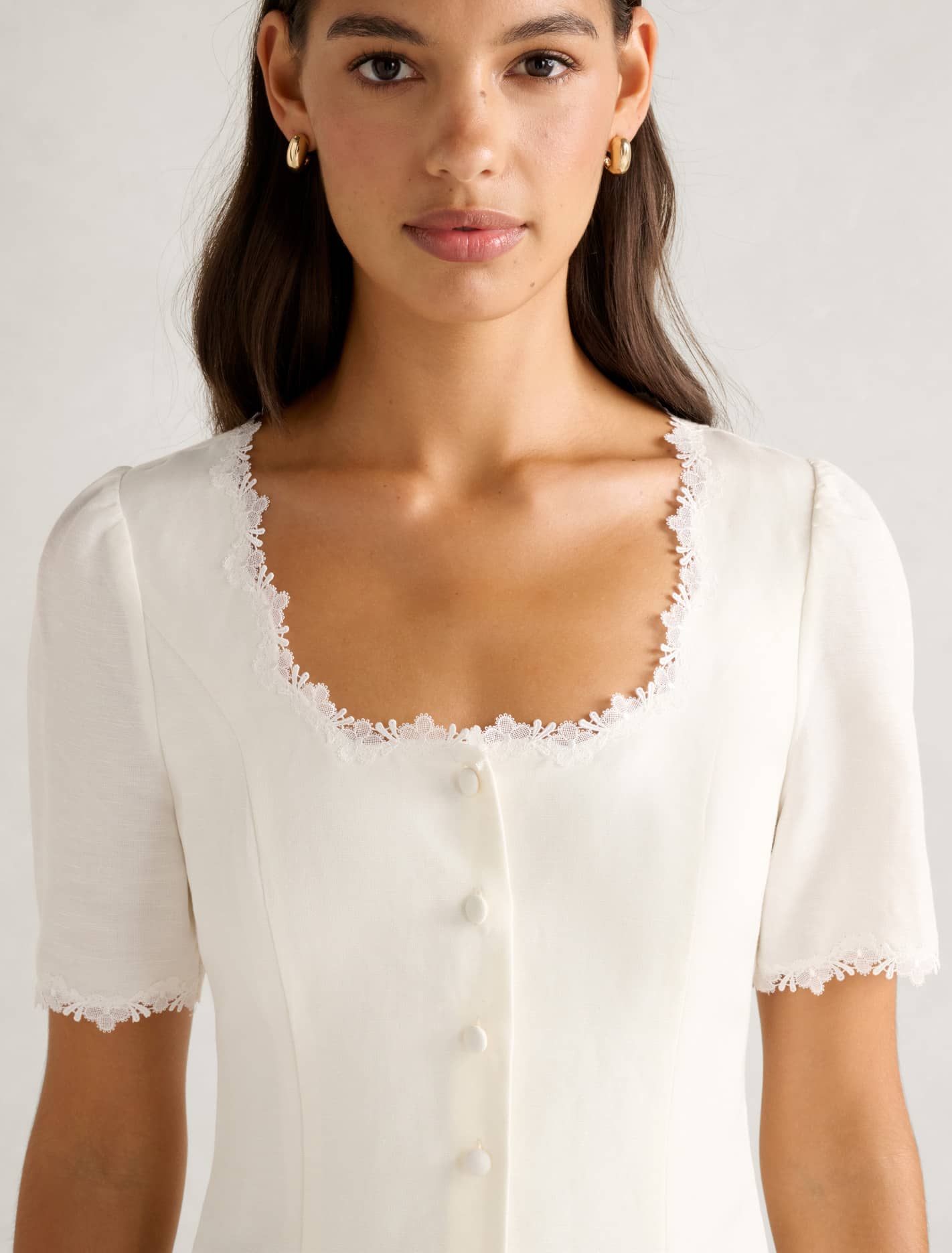 Thea Tailored Top Porcelain