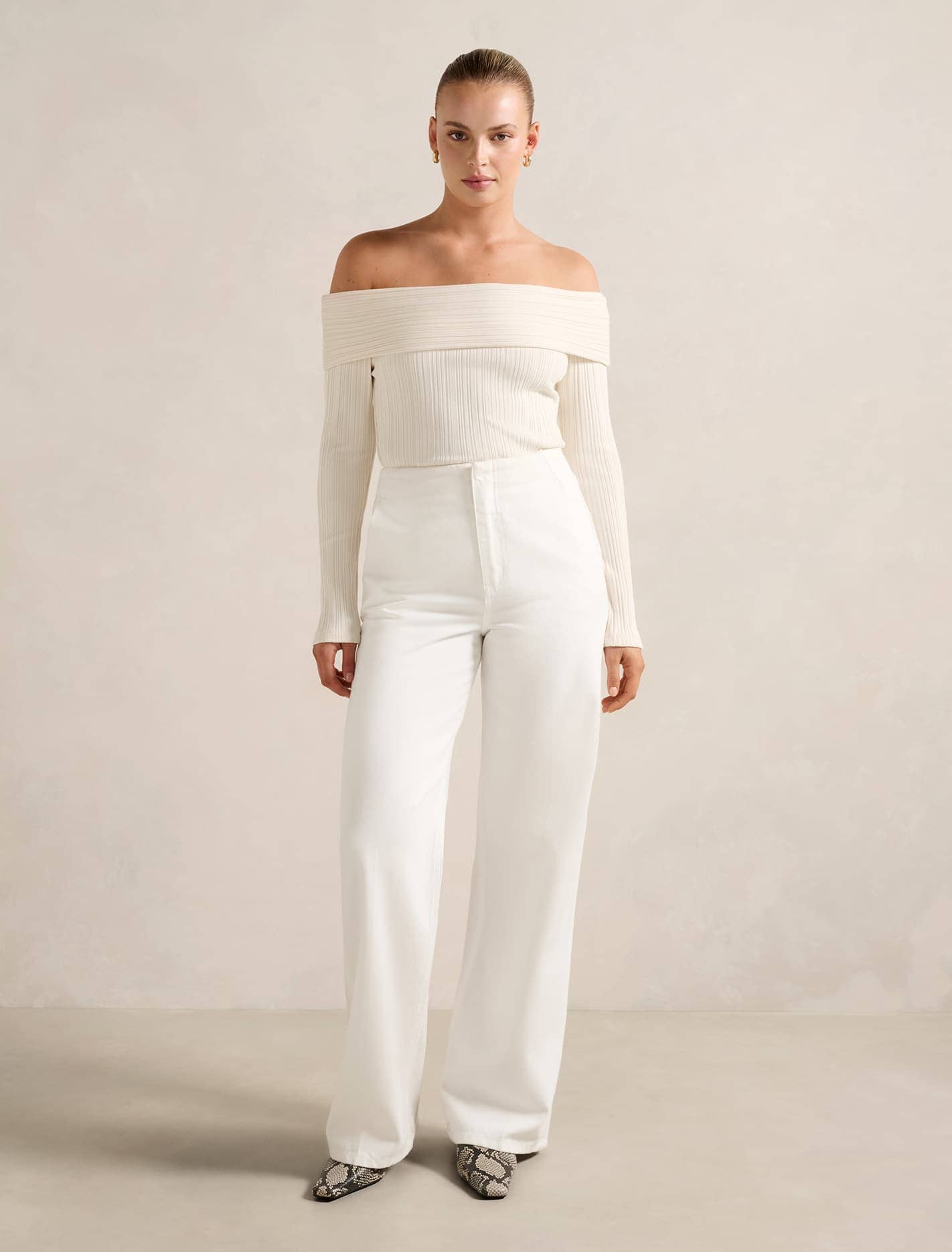 Beth Wide Leg Jean Porcelain