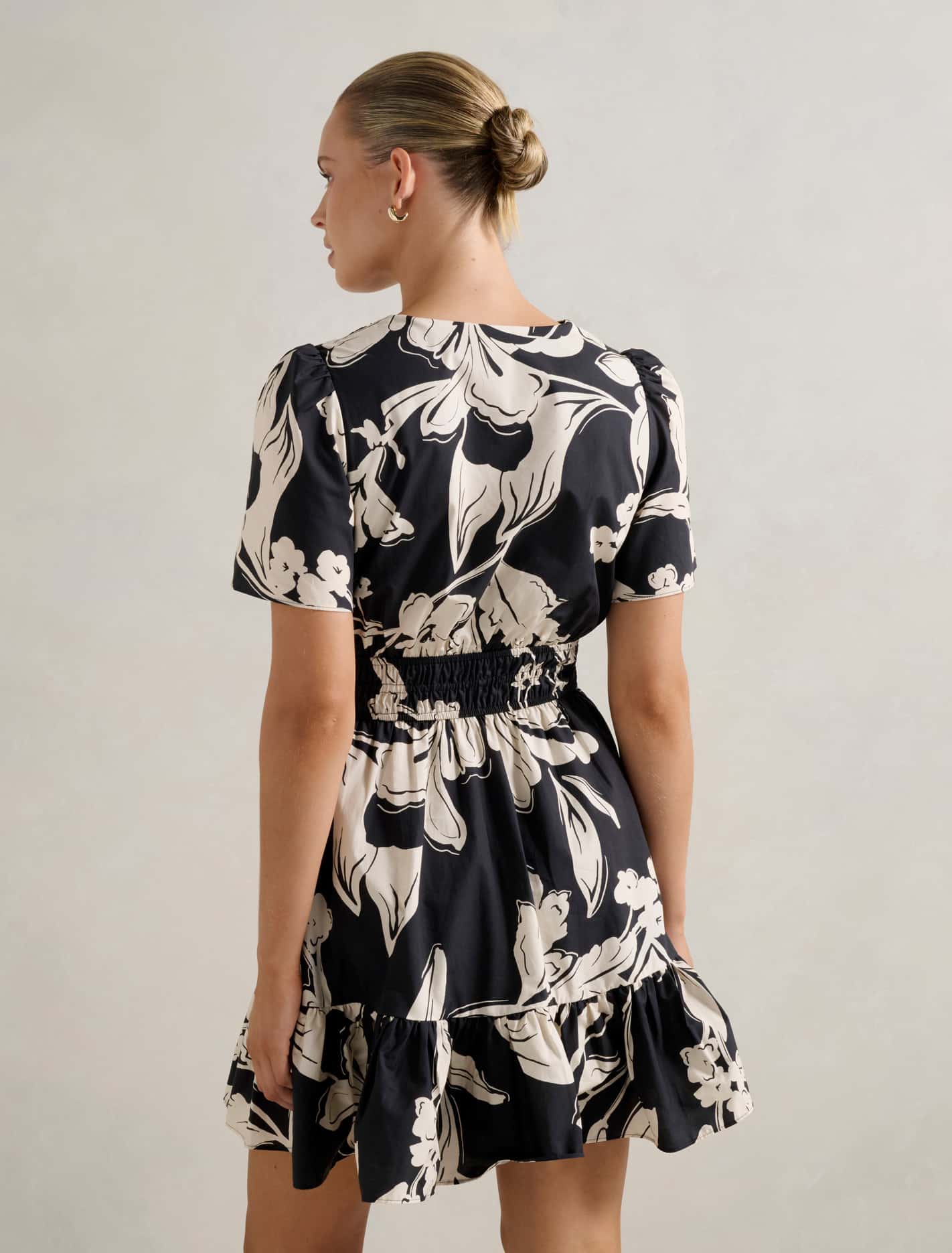 Eleanor Short Sleeve Cotton Mini Dress Hyland Floral