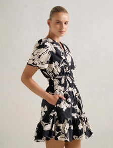 Eleanor Short Sleeve Cotton Mini Dress Hyland Floral