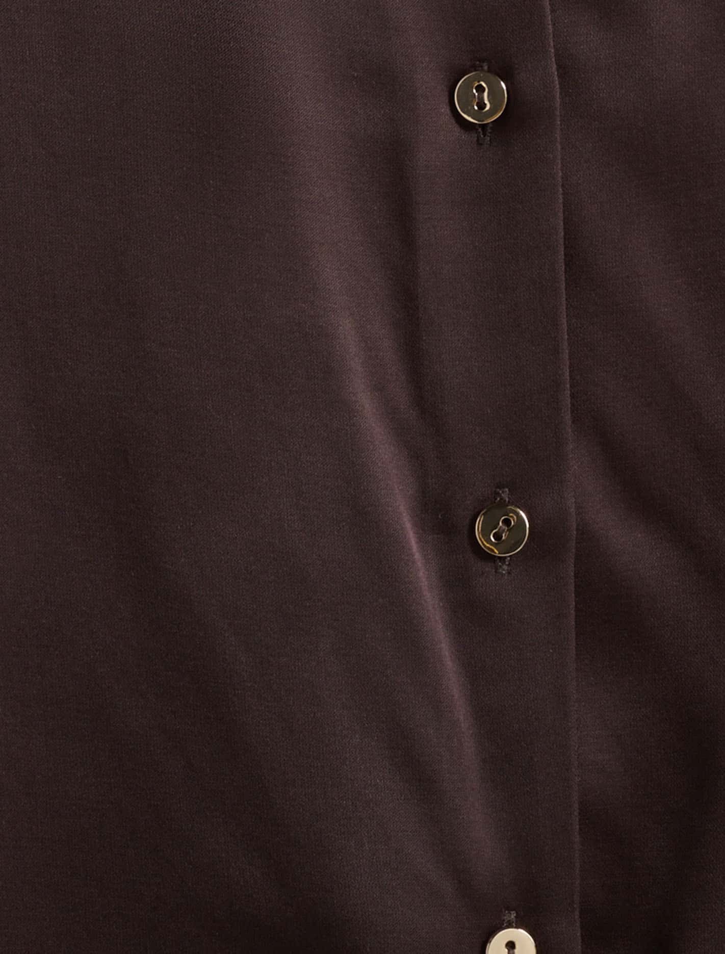 Coco Curve Satin Shirt Warm Chocolate