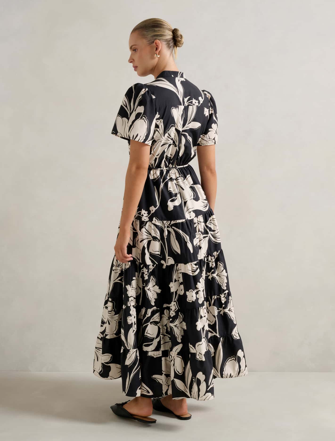 Adeline Short Sleeve Cotton Midi Dress Hyland Floral