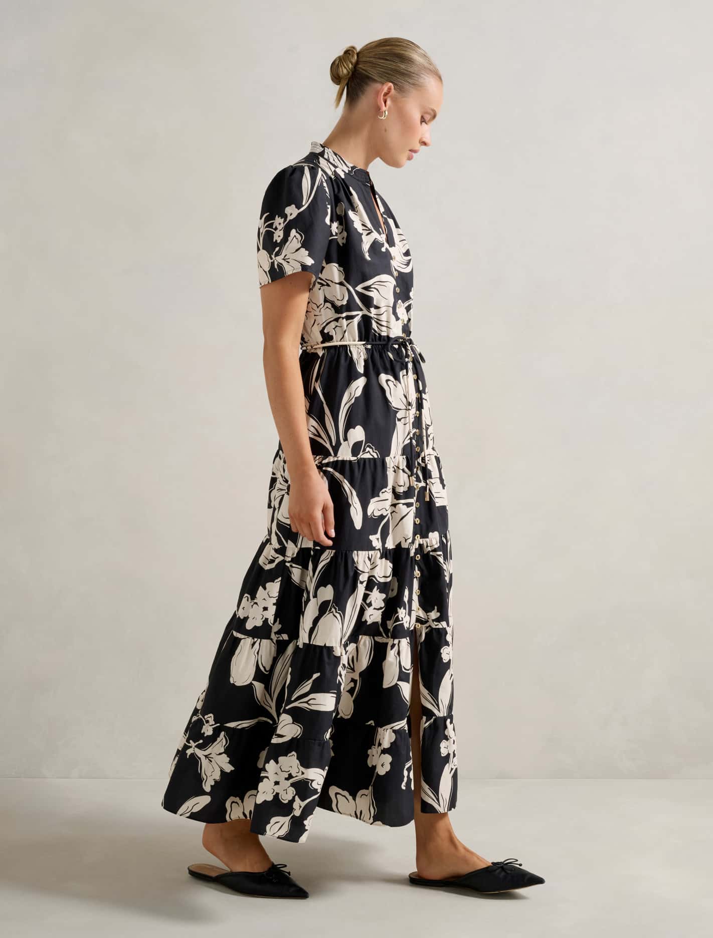 Adeline Short Sleeve Cotton Midi Dress Hyland Floral