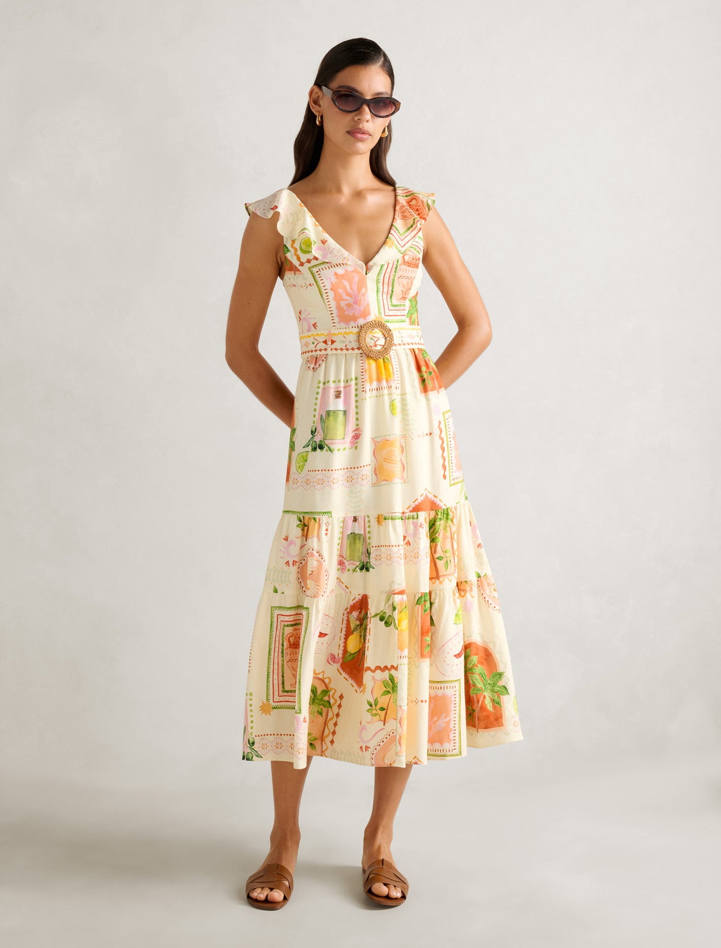 Layne Printed Midi Dress Almada Holiday