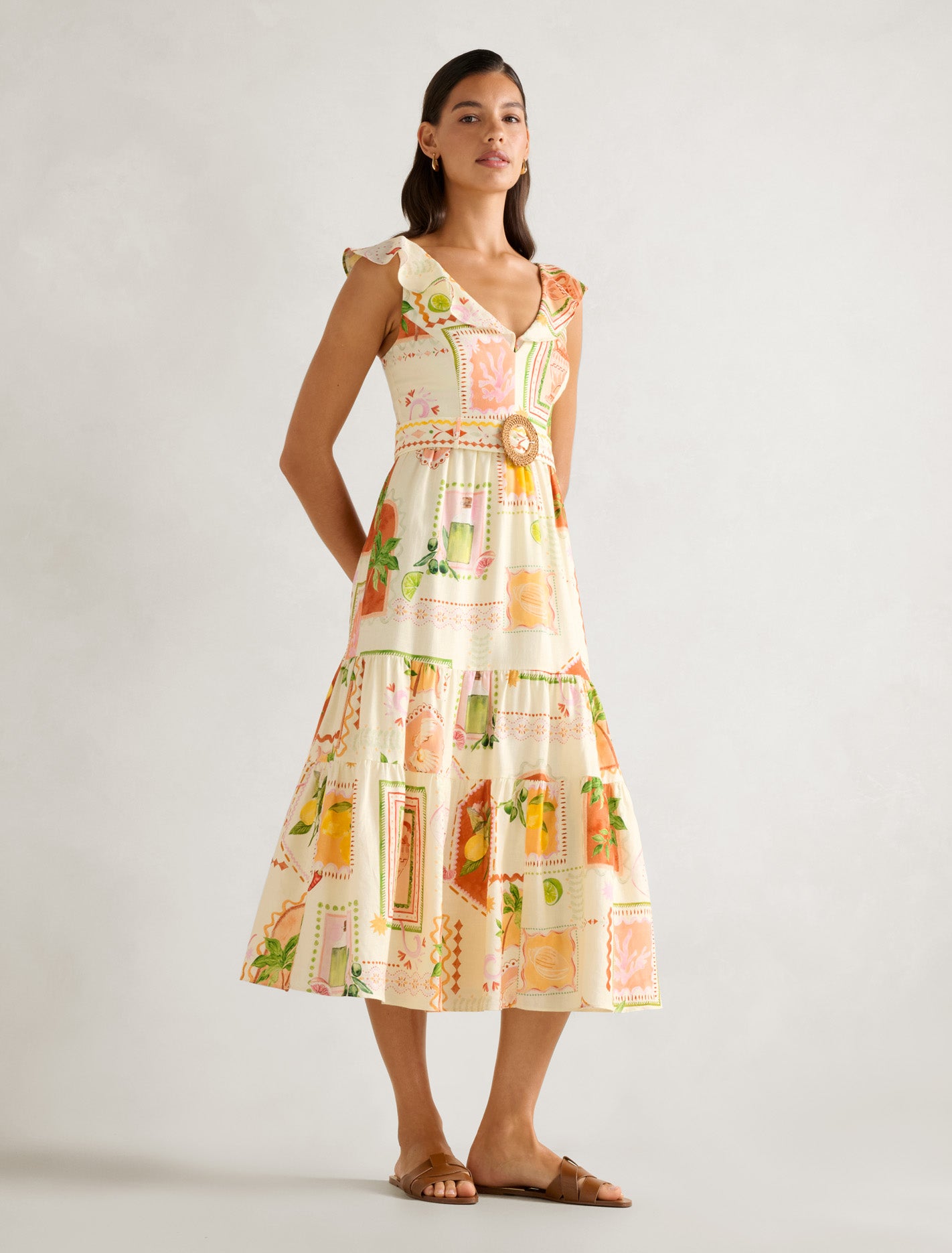Layne Printed Midi Dress Almada Holiday