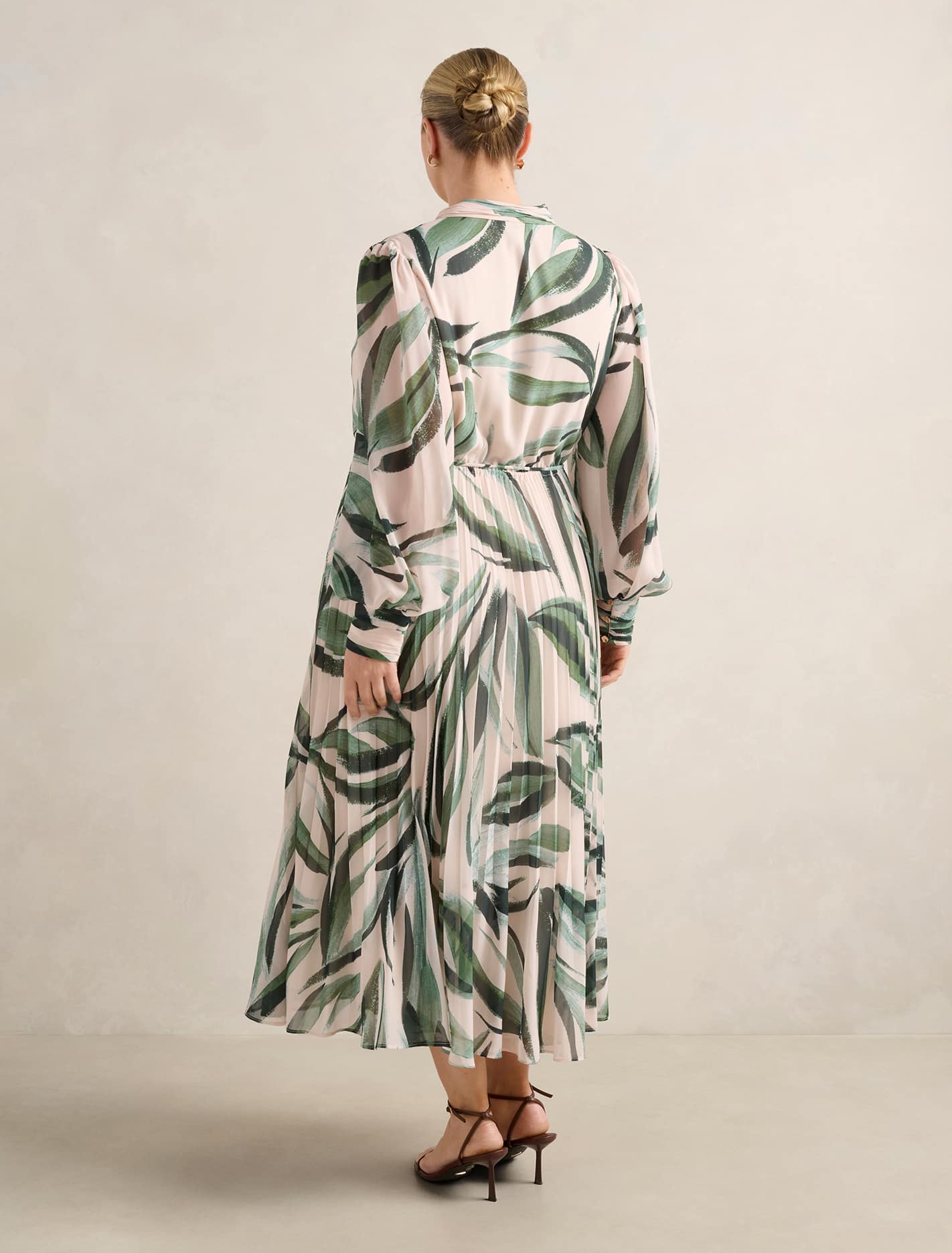 Annabel Curve Button Through Midi Dress Ionia Abstract