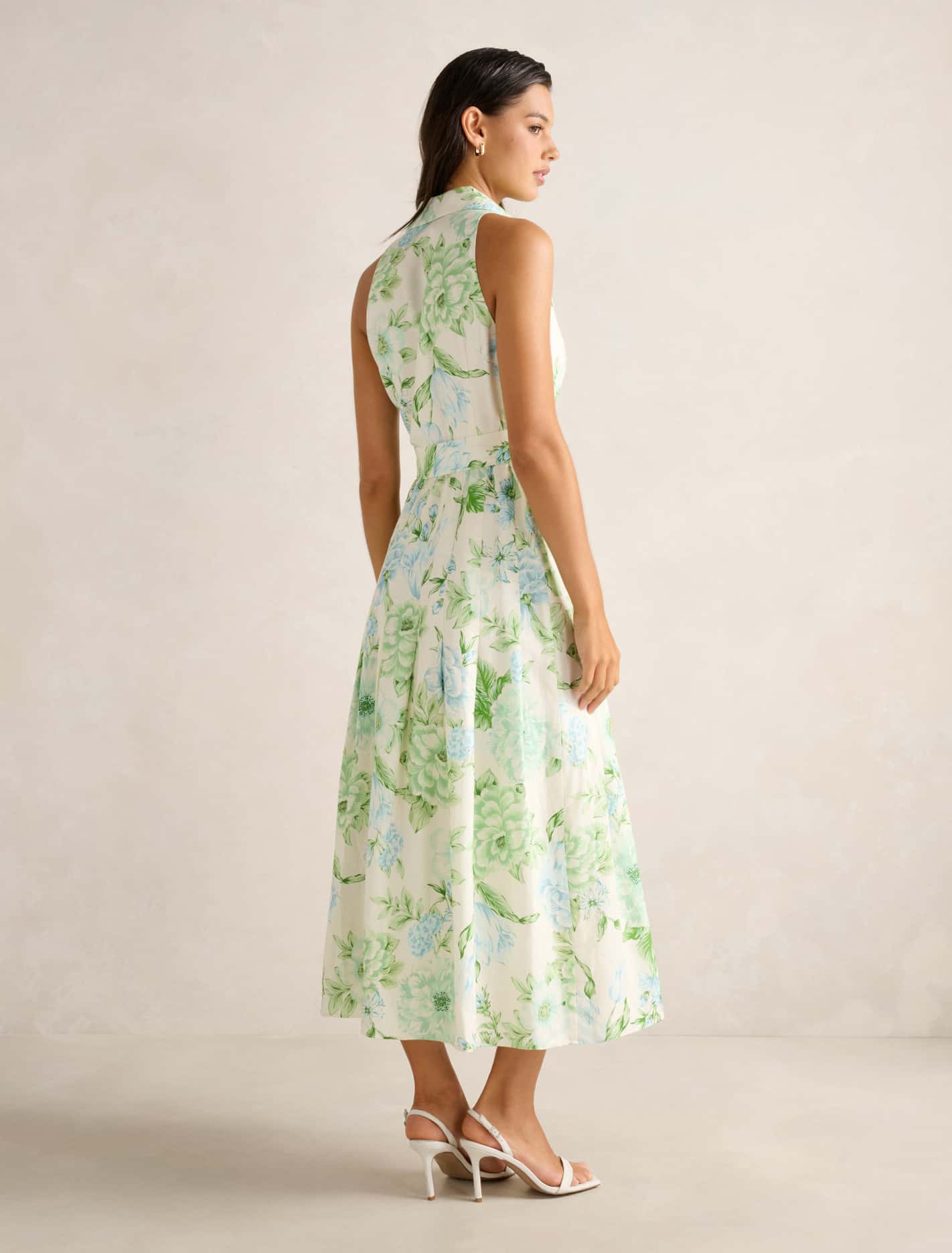 Lindsey Linen Tennis Dress Mint Paxton Floral