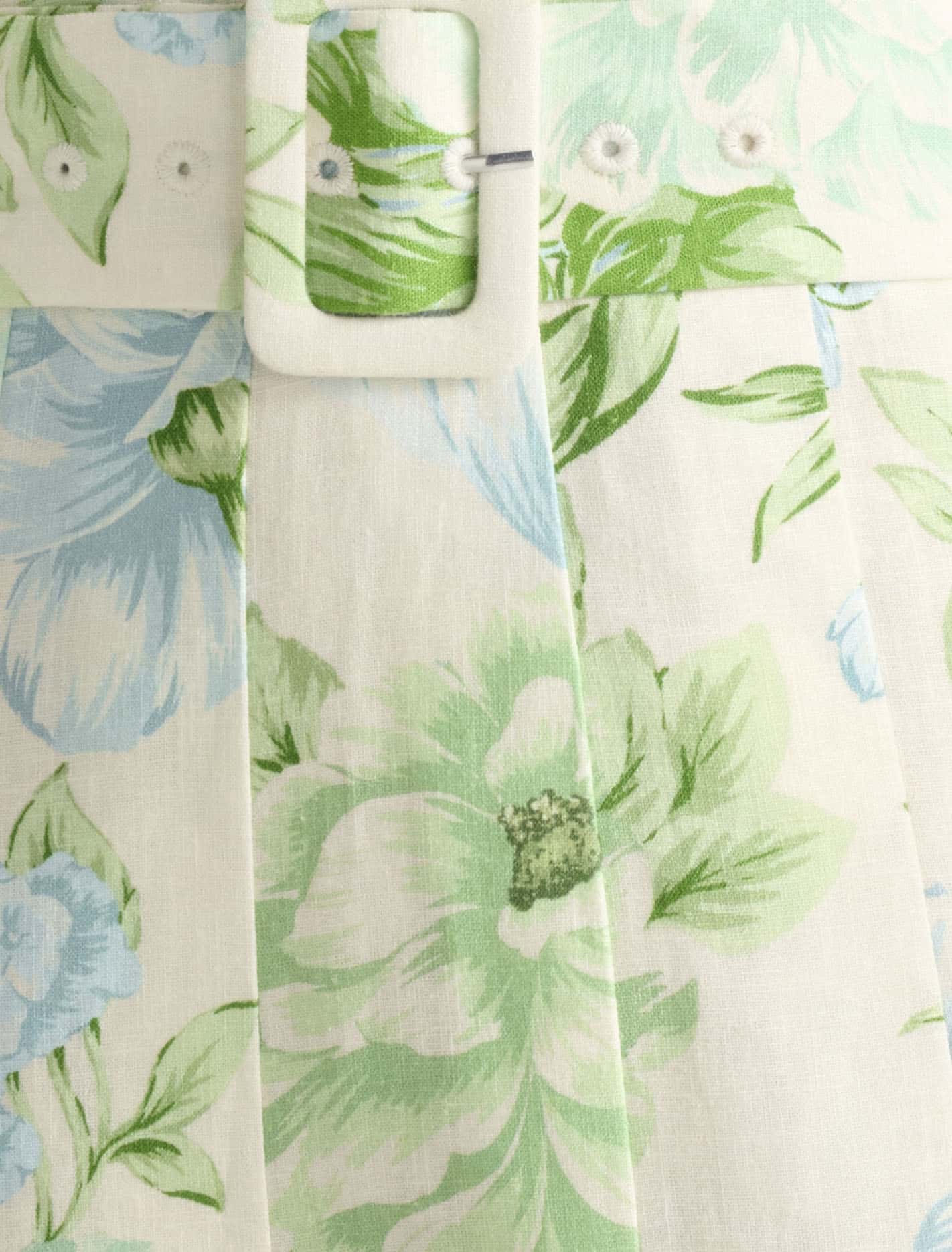 Lindsey Linen Tennis Dress Mint Paxton Floral