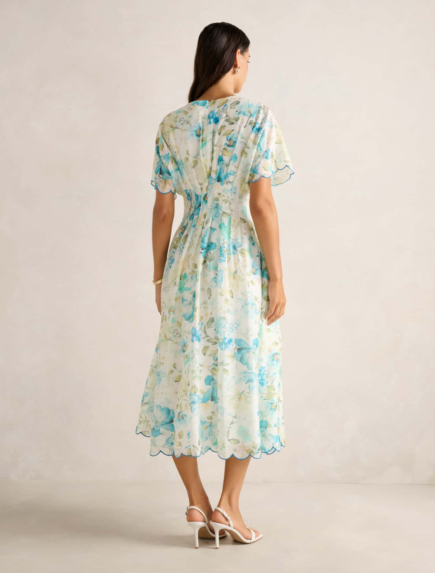 Eve Scallop Trim Midi Dress Macy Floral