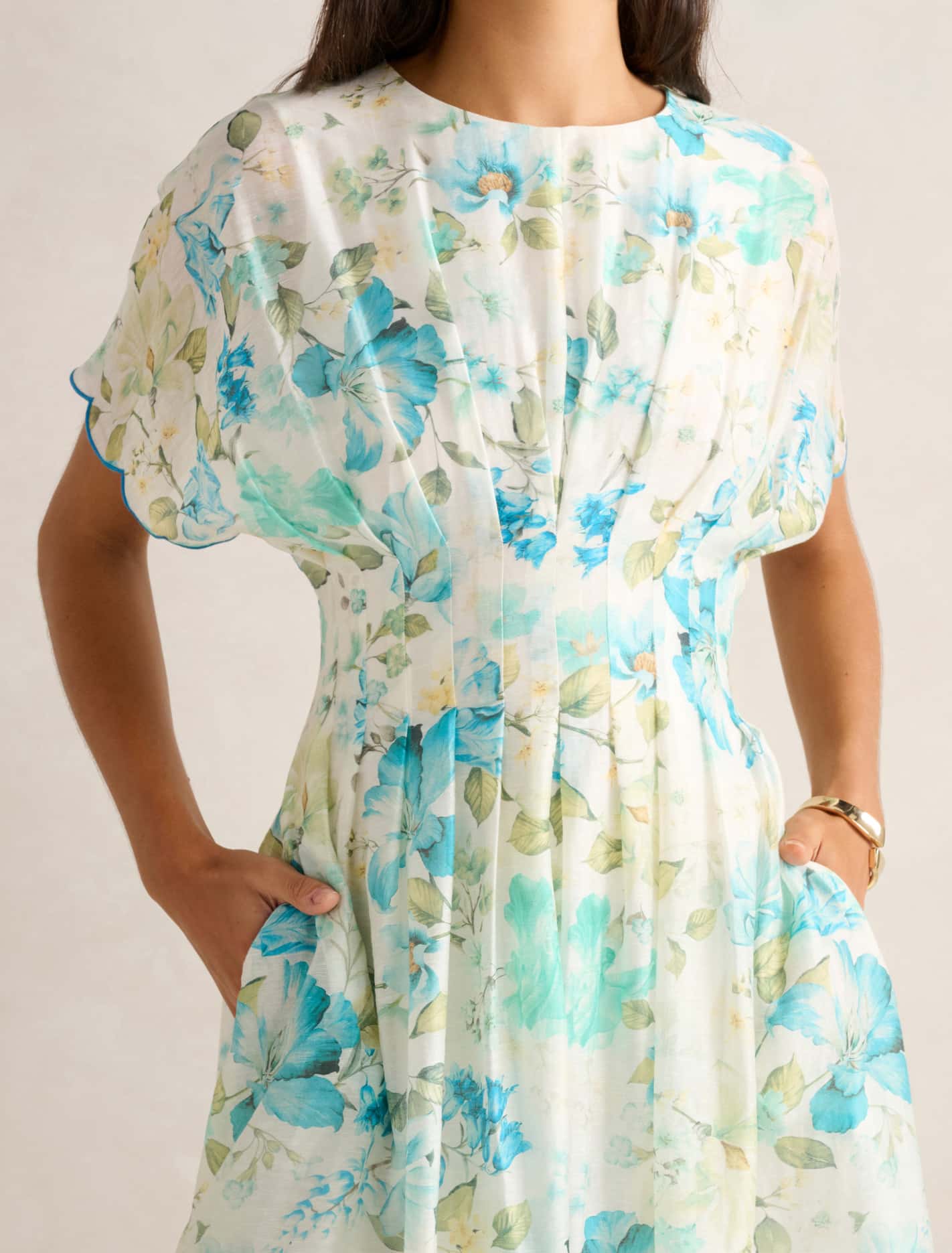 Eve Scallop Trim Midi Dress Macy Floral