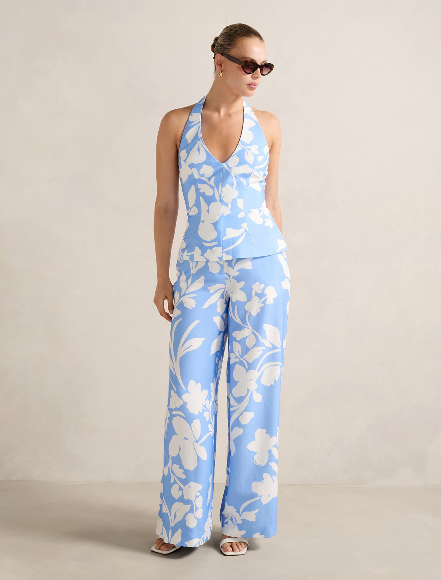 Sanna Halter Top Blue Keele Co-ord