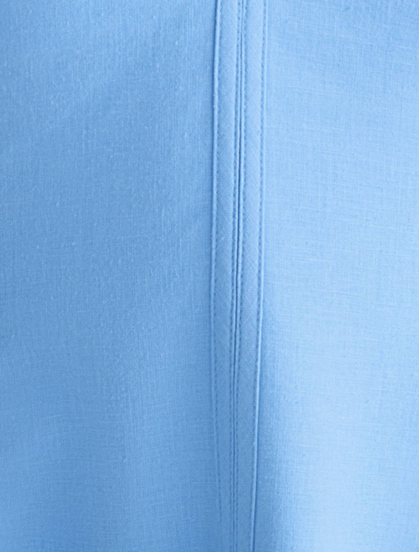 Fran Fit & Flare Linen Mini Dress Blue Lake