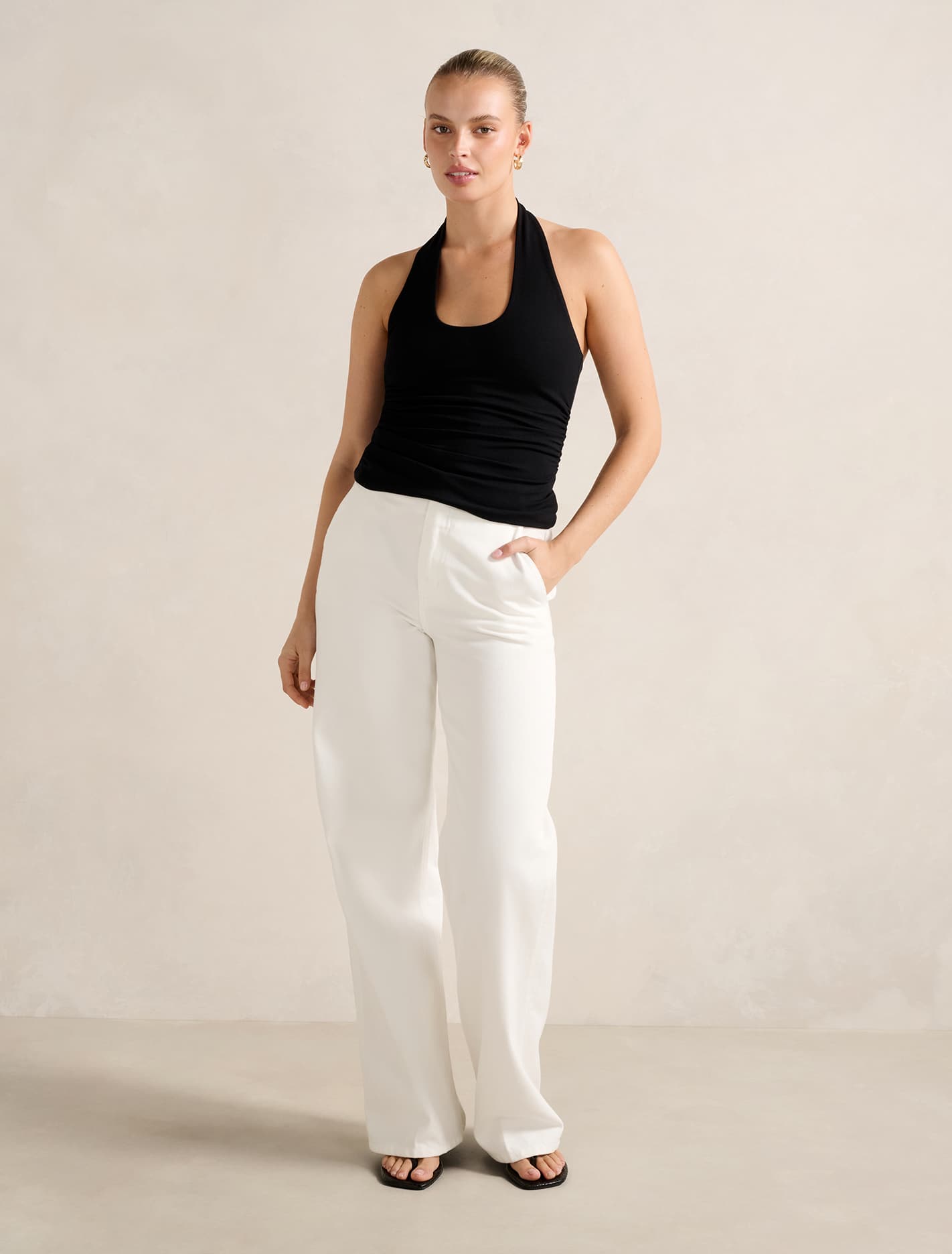 Nicky Halter Neck Top Black