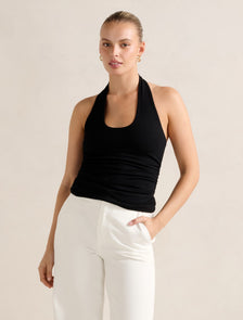 Nicky Halter Neck Top Black