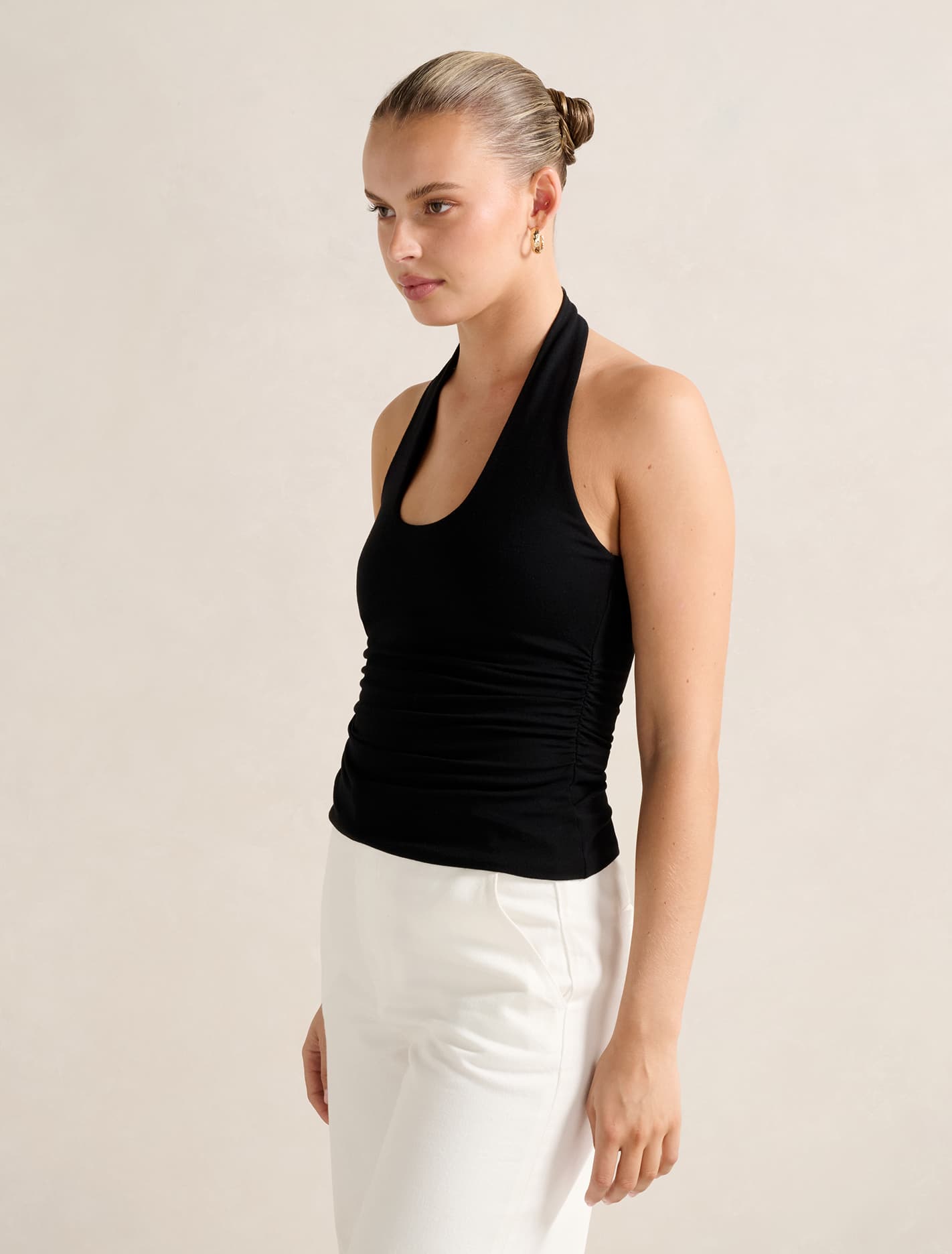 Nicky Halter Neck Top Black
