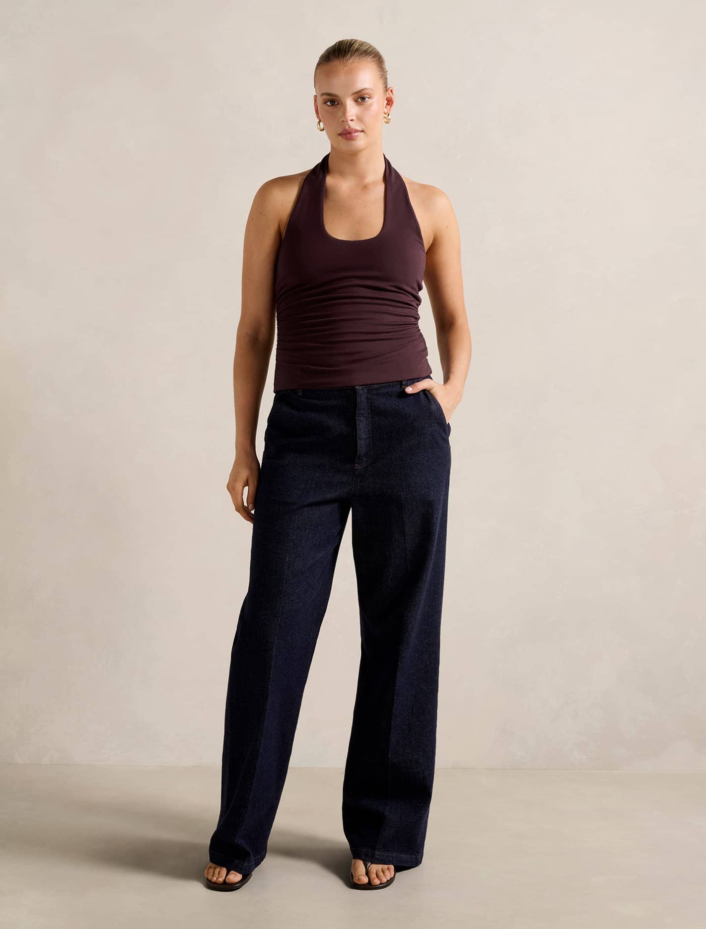 Nicky Halter-Neck Top Cherry Lacquer