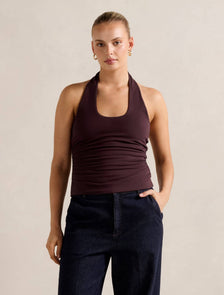 Nicky Halter-Neck Top Cherry Lacquer