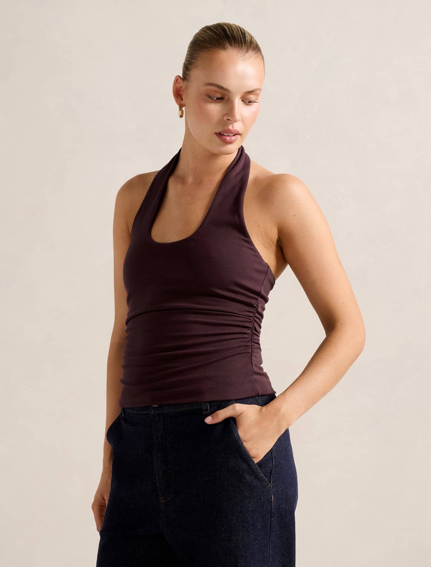 Nicky Halter-Neck Top Cherry Lacquer