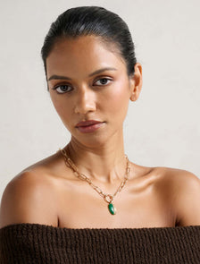 Signature Ember Pendant Necklace Gold/Green