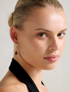 Signature Toni Teardrop Earrings Gold/Wine