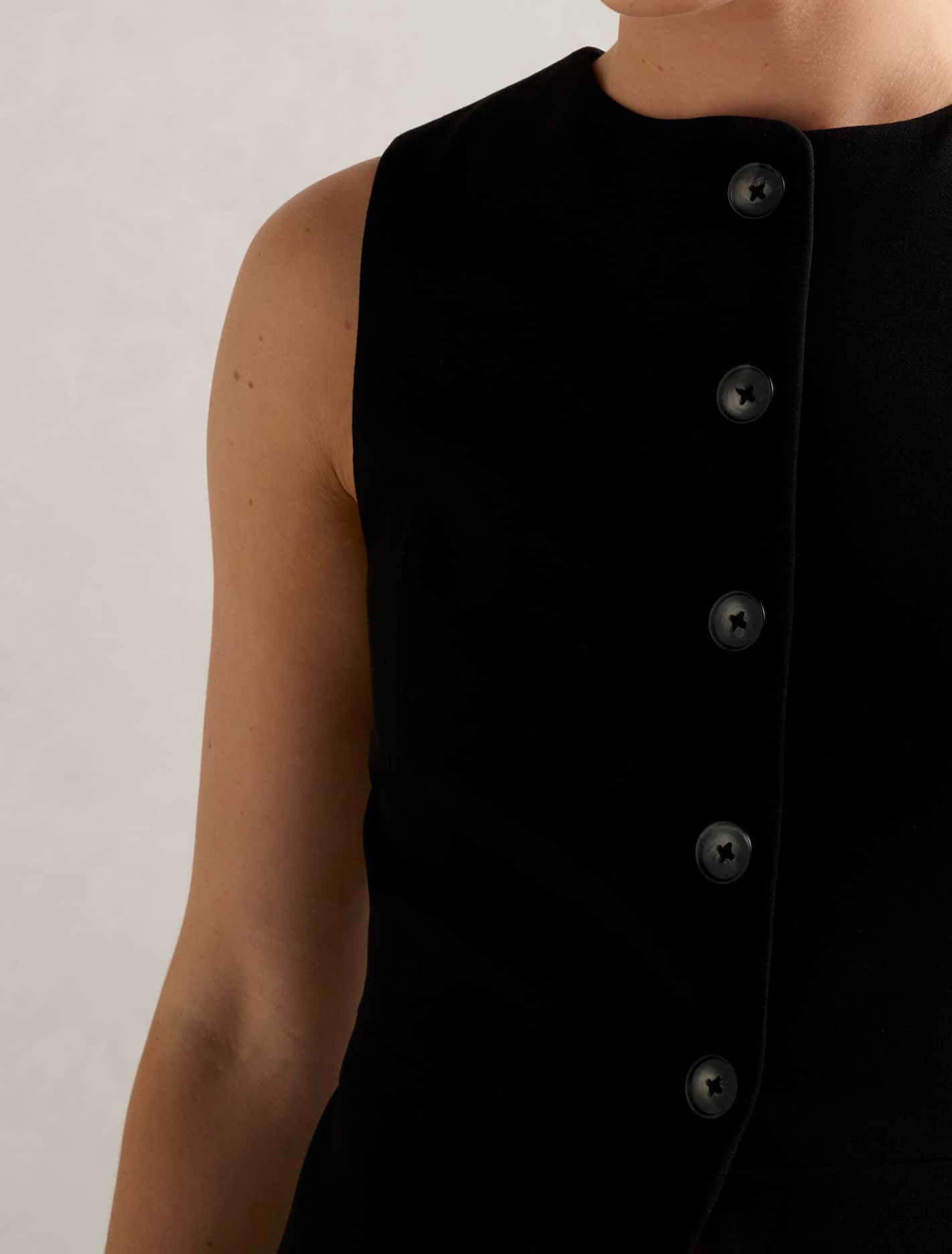 Nikki High Neck Waistcoat Black
