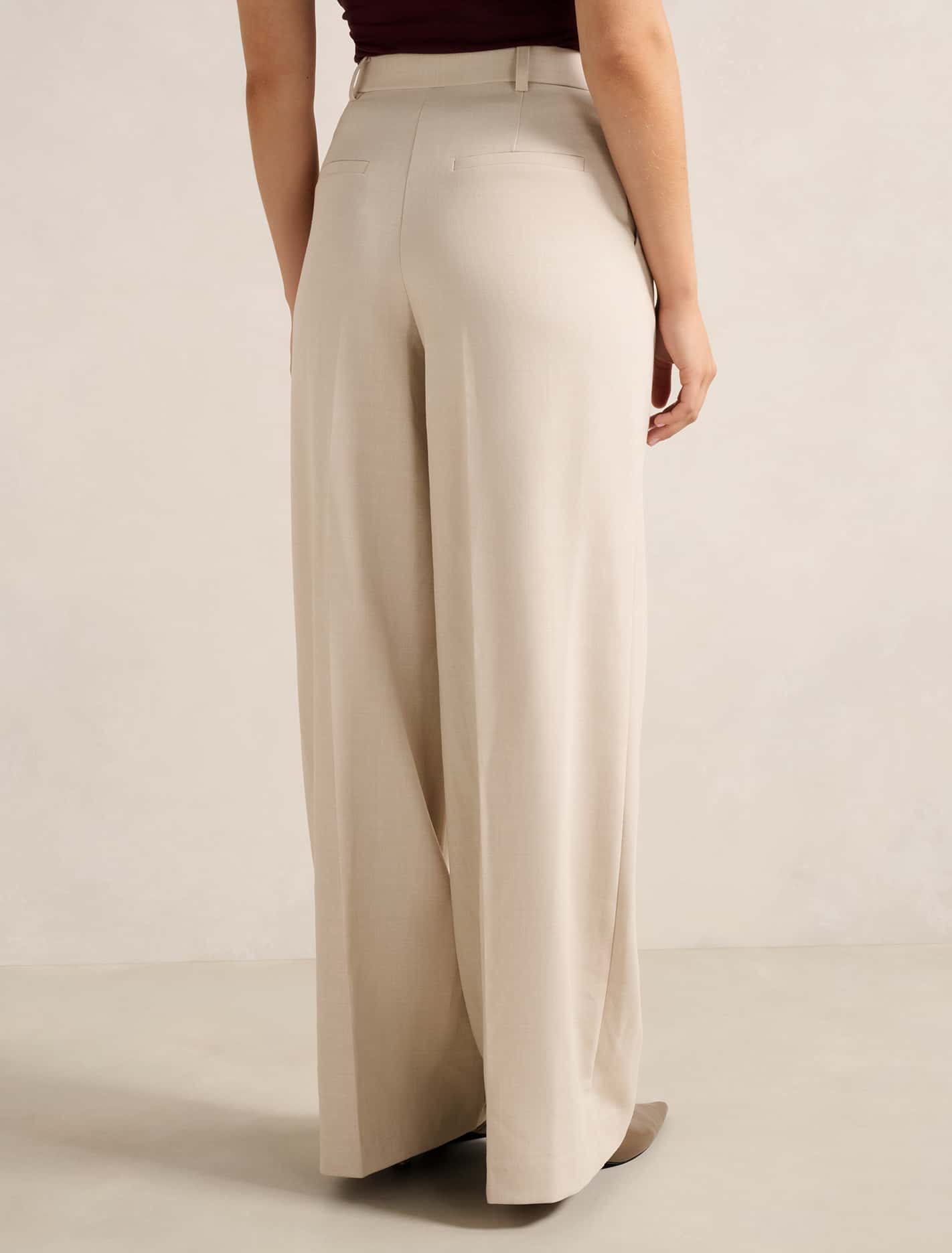 Lulu Wide-Leg Pants Milk Marle Suit