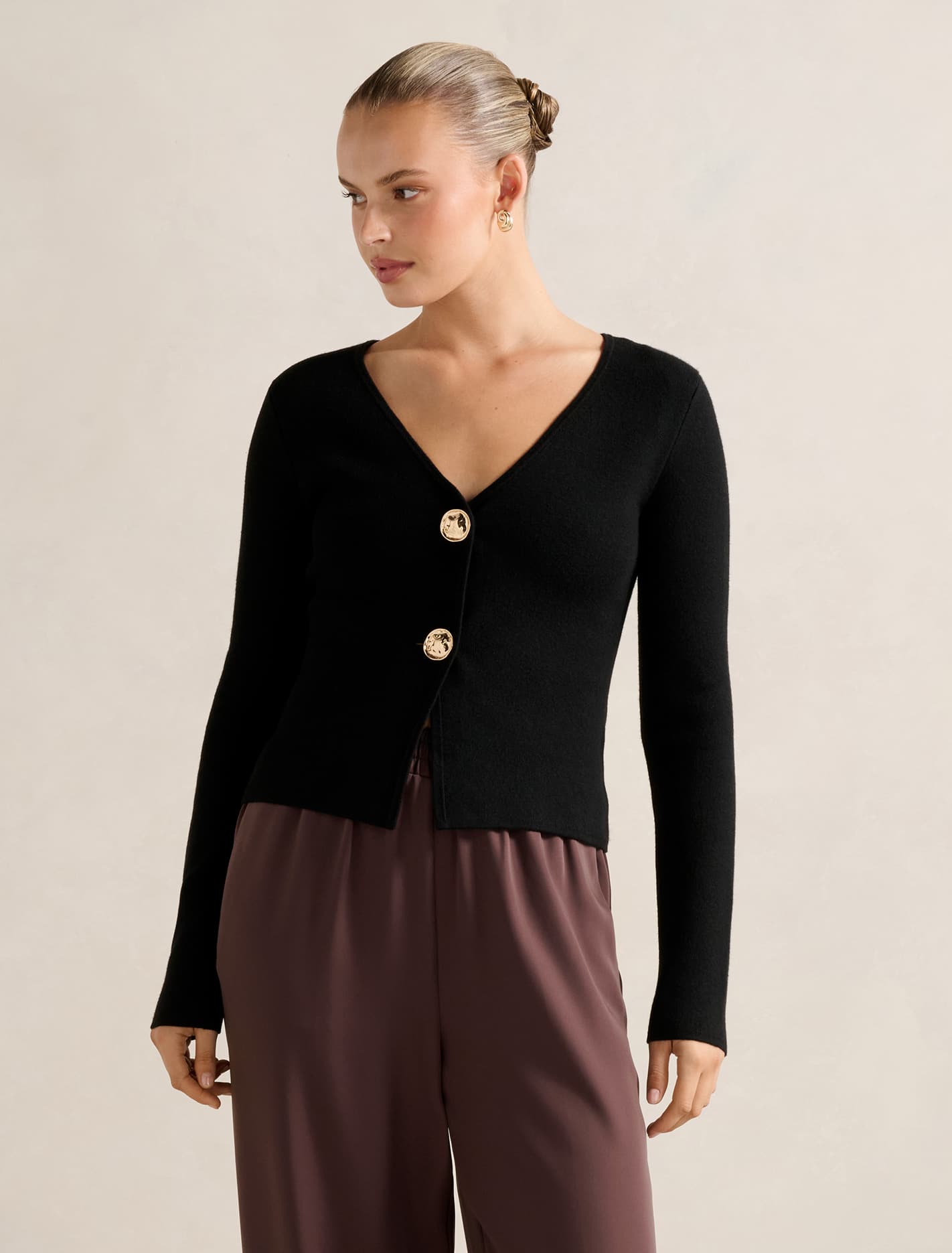 Eryn Knitted Cardigan Black