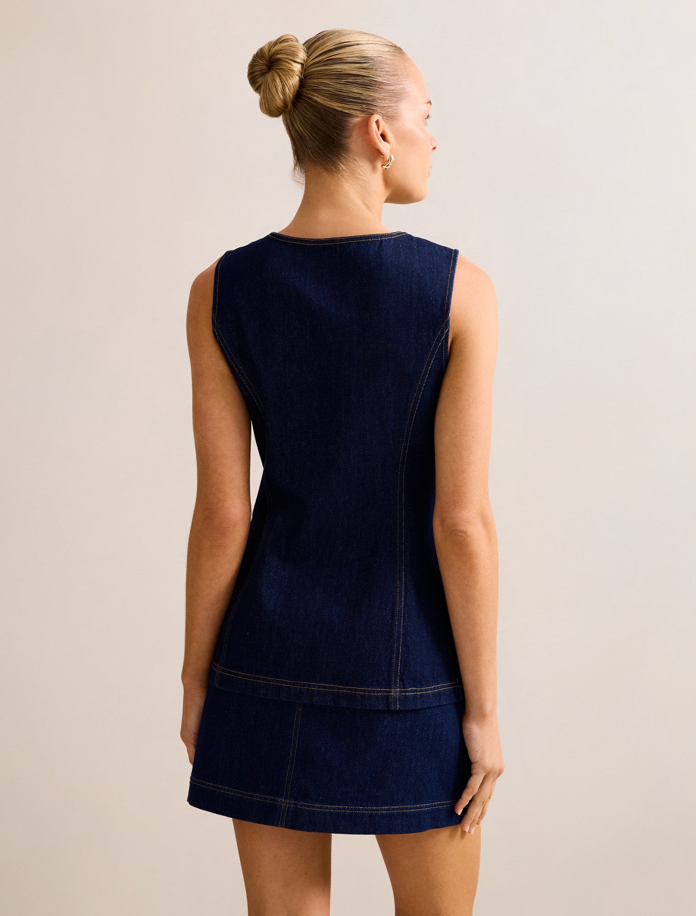 Cassie Denim Waistcoat Dark Wash Co-ord