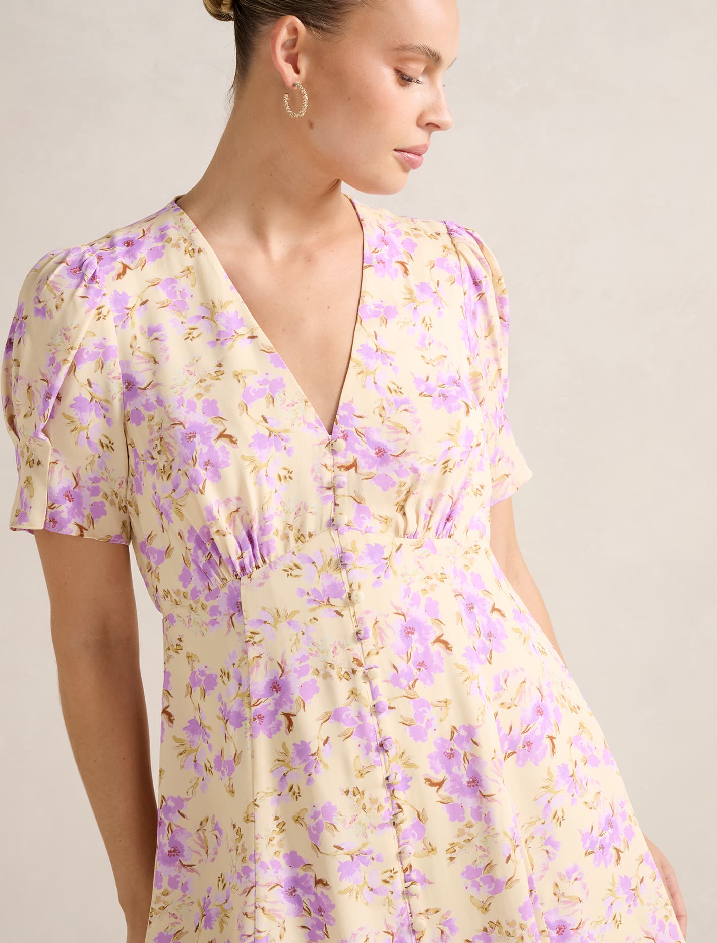 Saffron Printed Mini Sun Dress Saja Ditsy