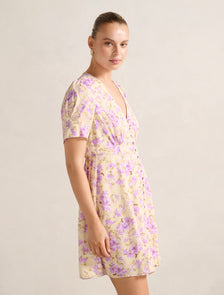Saffron Printed Mini Sun Dress Saja Ditsy