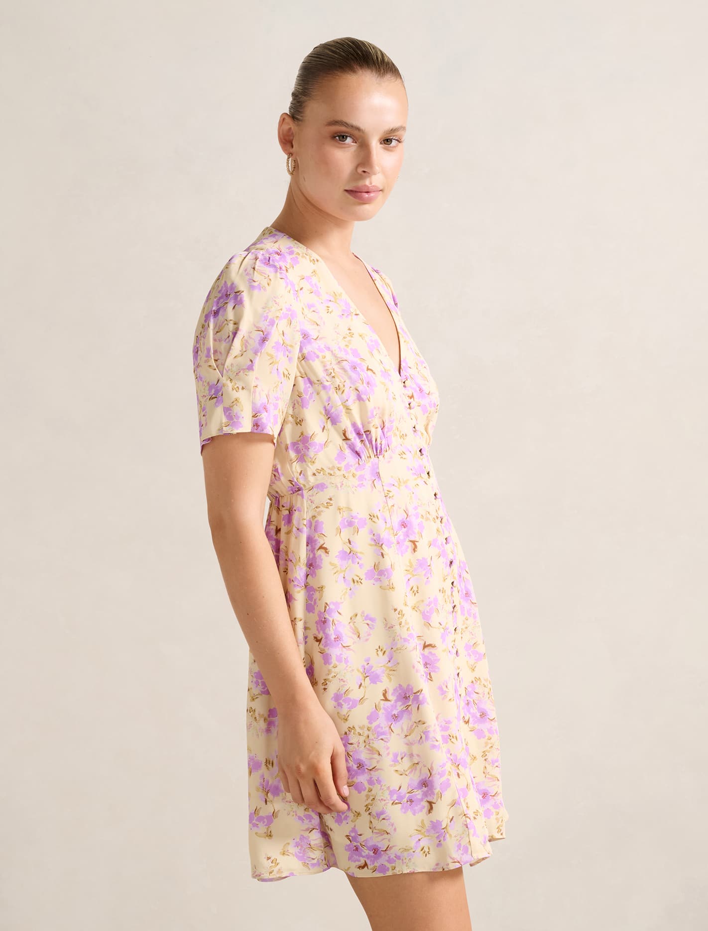 Saffron Printed Mini Sun Dress Saja Ditsy