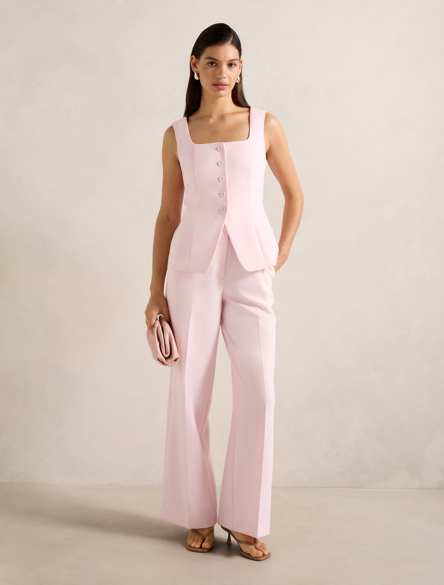 Haisley Square Neck Waistcoat Cherry Blossom Suit