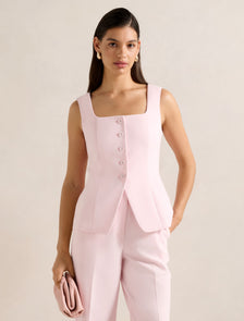 Haisley Square Neck Waistcoat Cherry Blossom Suit