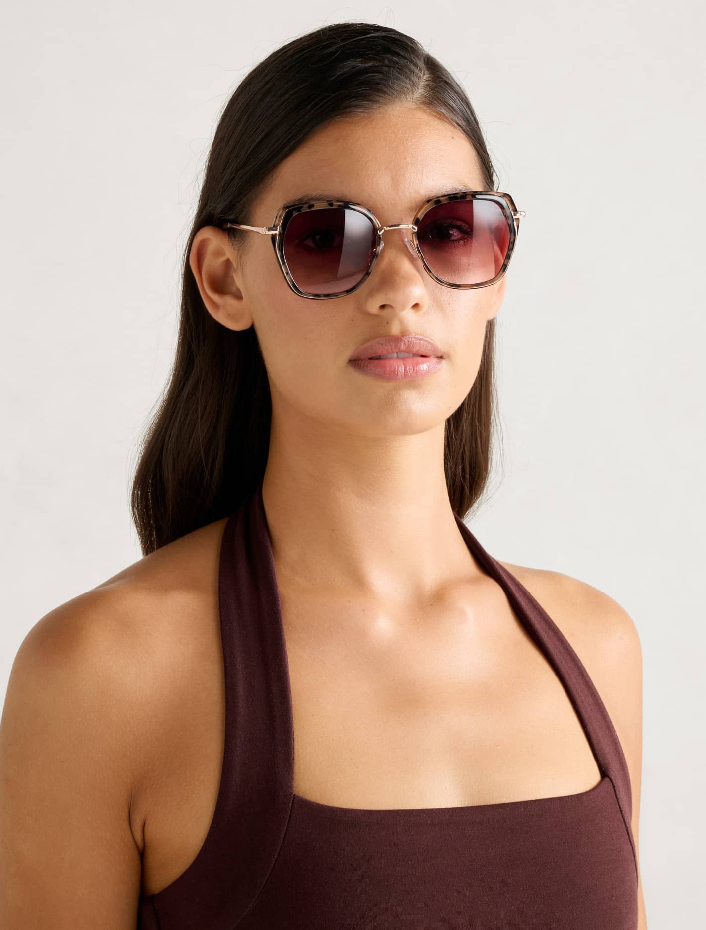 Kennedy Oversized Sunglasses Brown Tort