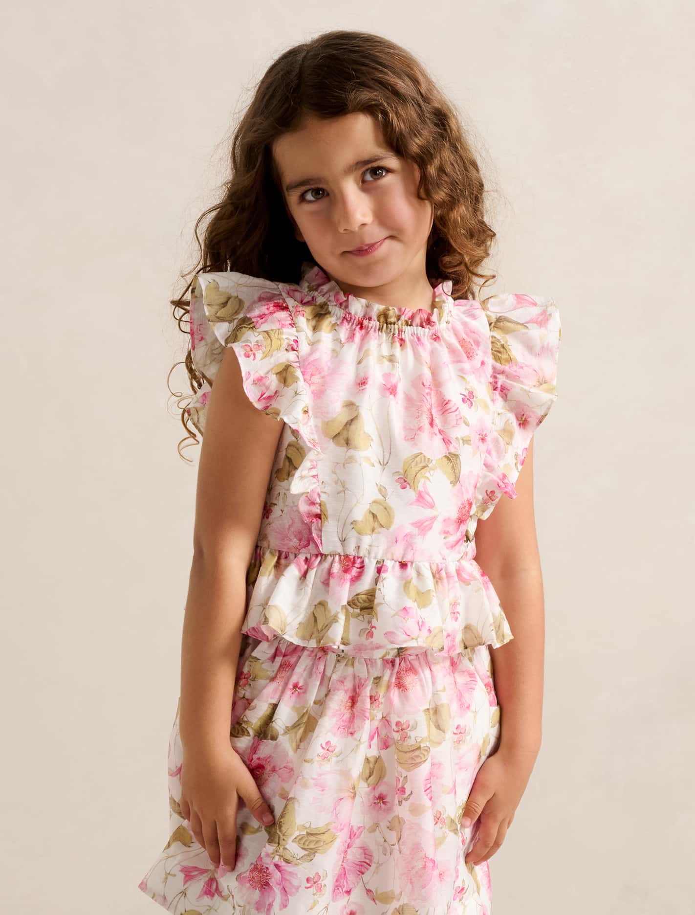 Violetta Girls Peplum Top Layla Botanical